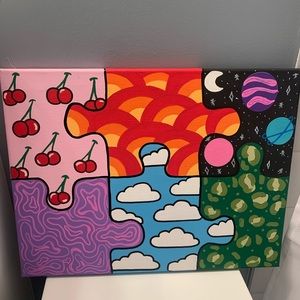 Puzzle piece painting